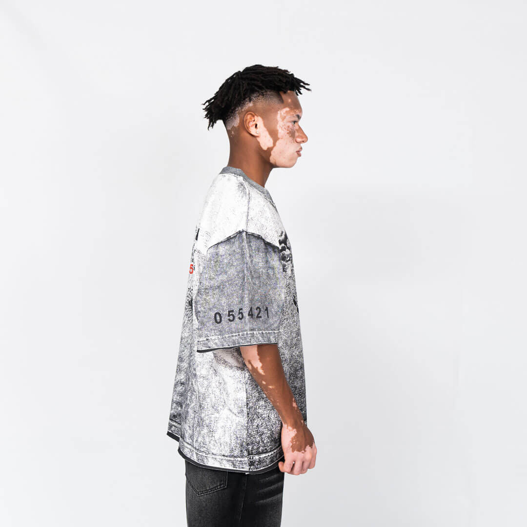 CREEP BRAND RELIQUIES BLAME CAMISETA OVERSIZE GRIS CLARA