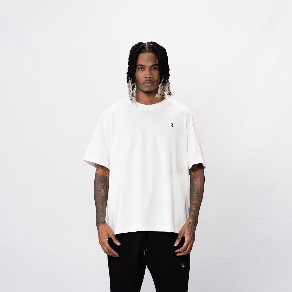 CREEP BRAND CAMISETA OVERSIZE BASICA PLACA BLANCA