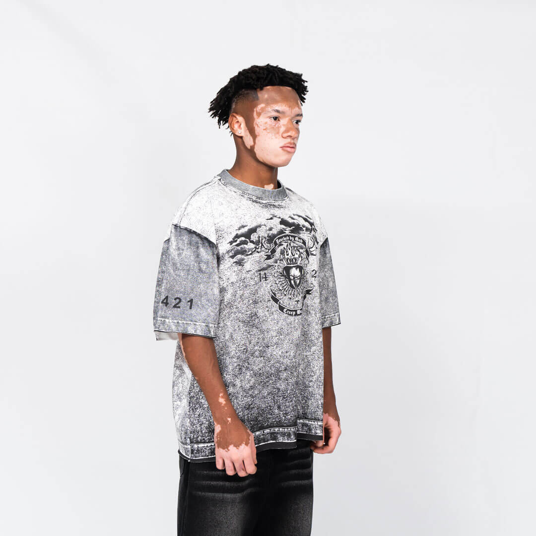 CREEP BRAND RELIQUIES BLAME CAMISETA OVERSIZE GRIS CLARA