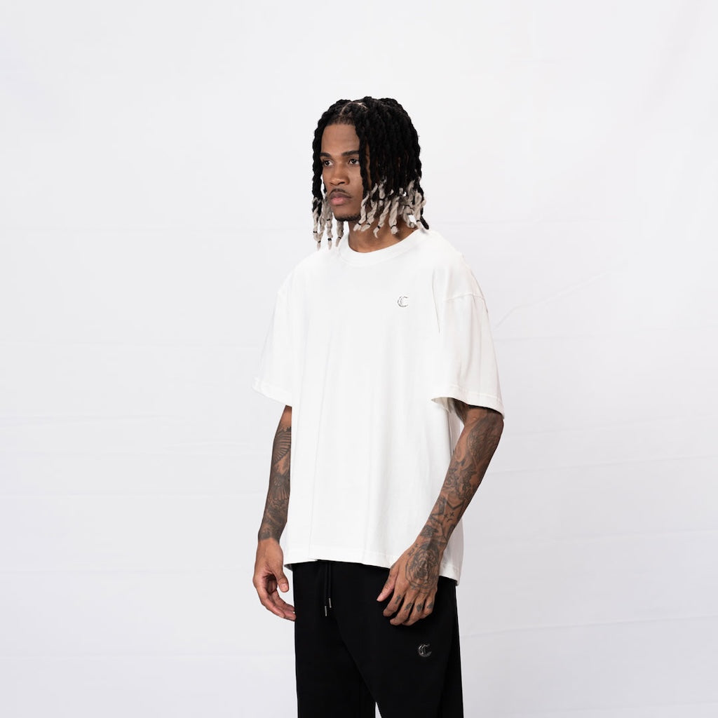 CREEP BRAND CAMISETA OVERSIZE BASICA PLACA BLANCA
