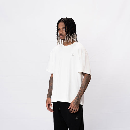 CREEP BRAND CAMISETA OVERSIZE BASICA PLACA BLANCA