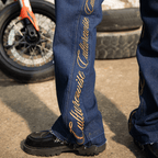 CULTUREWISE TWO STROKE SAINTS PANTALONES FLARE RAW DENIM JEAN AZUL