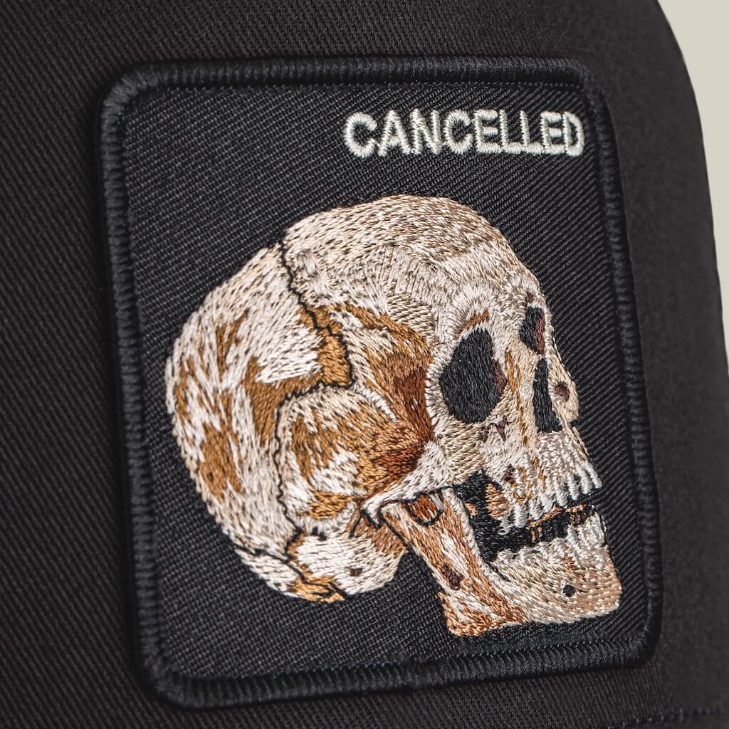 GOORIN BROS THE CANCELLED SKULL GORRA CAMIONERA AJUSTABLE NEGRA