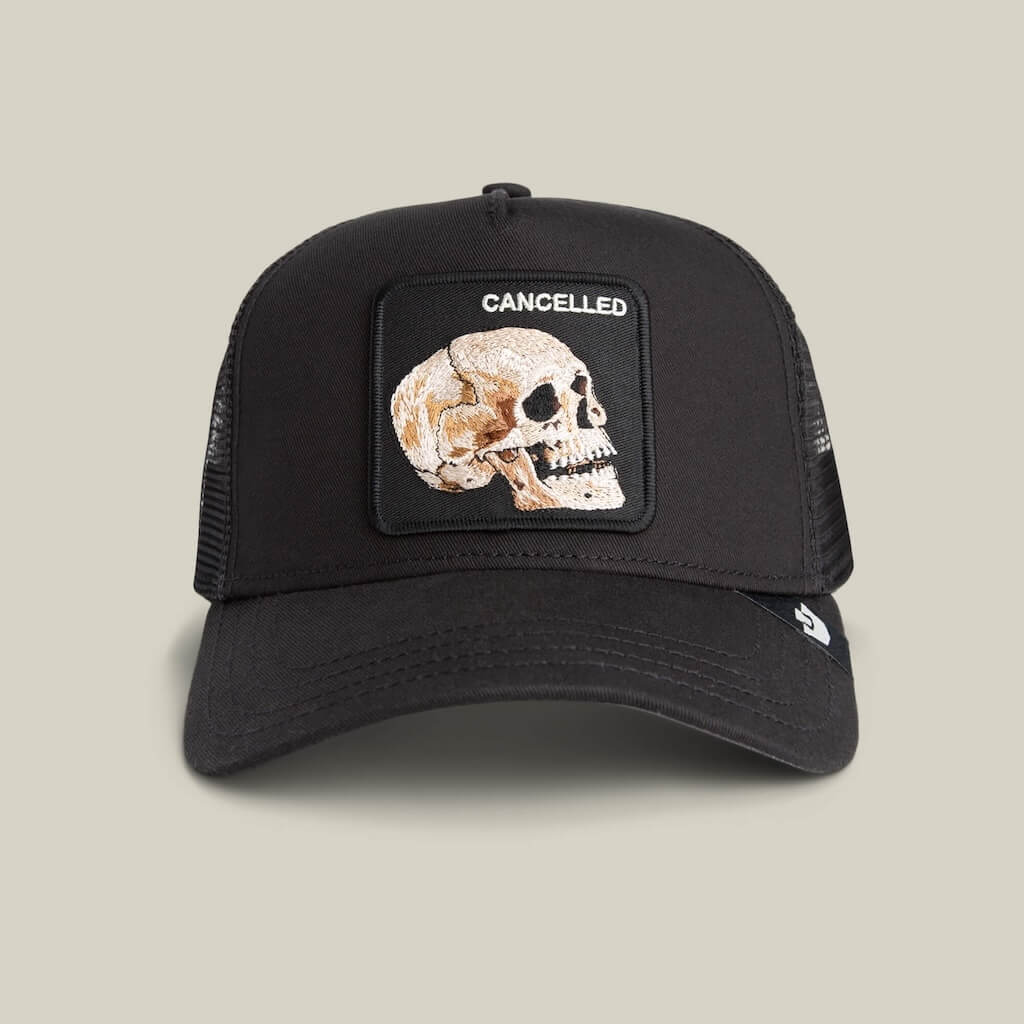 GOORIN BROS THE CANCELLED SKULL GORRA CAMIONERA AJUSTABLE NEGRA