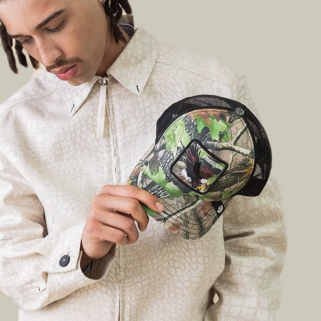GOORIN BROS CAMOUFLAGE EAGLE GORRA CAMIONERA AJUSTABLE VERDE