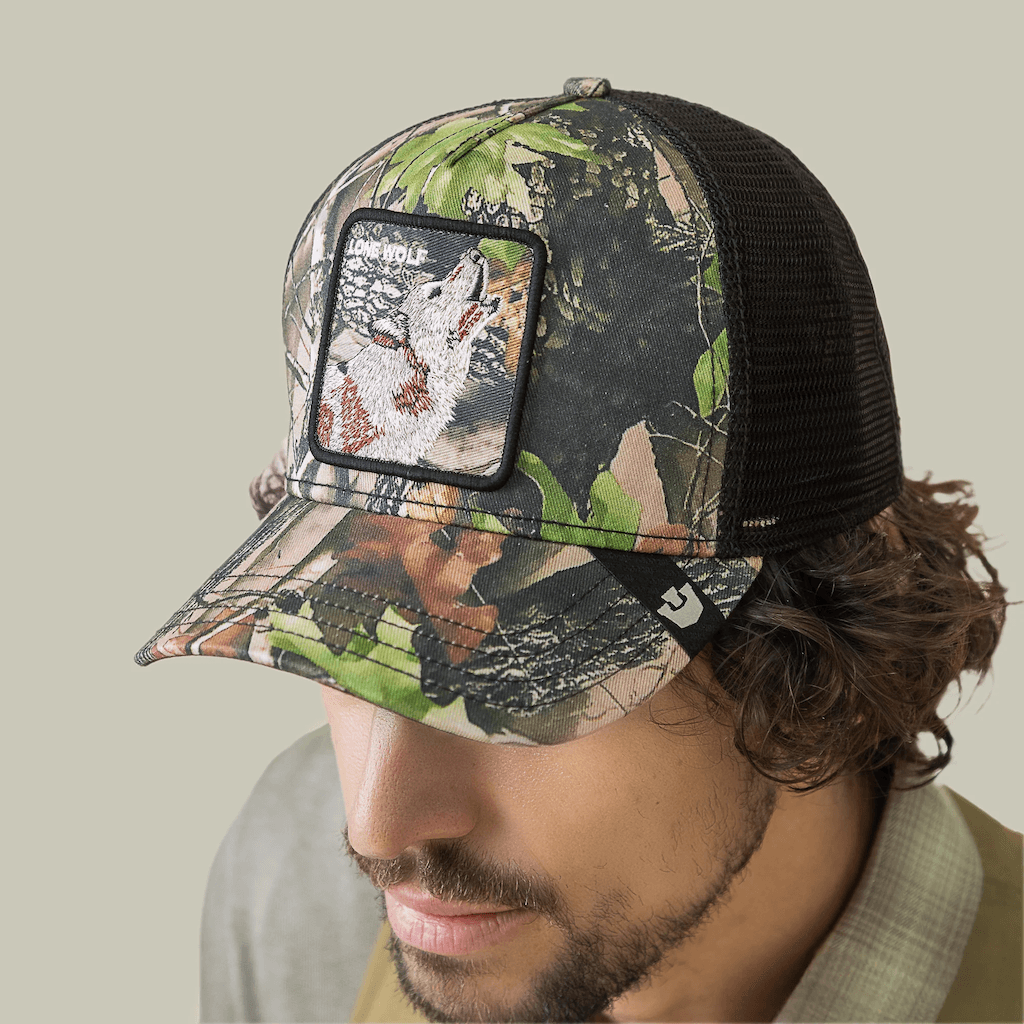 GOORIN BROS CAMOUFLAGE LONE WOLF GORRA CAMIONERA AJUSTABLE VERDE