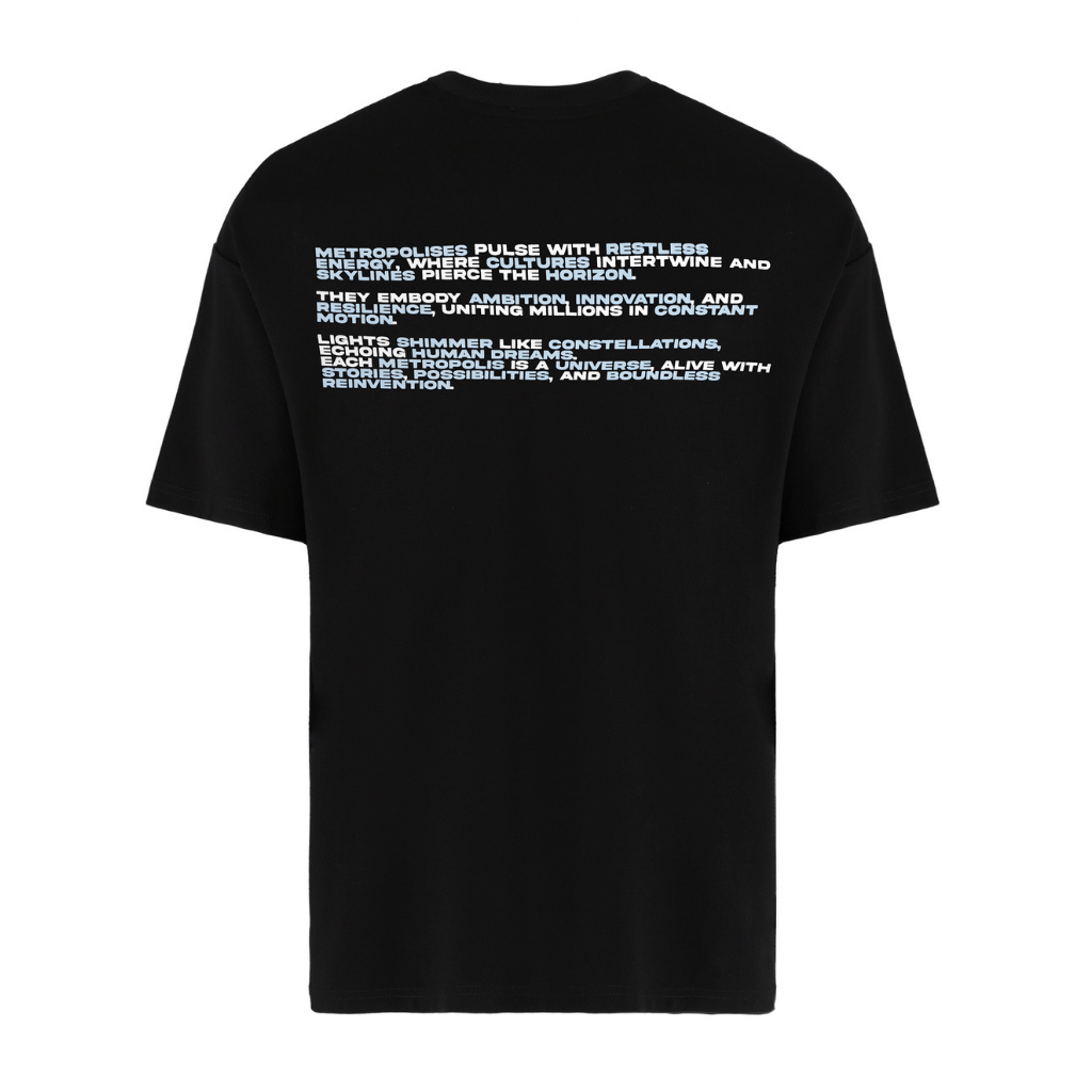 AURUM METROPOLIS III PIGEONS 2.0 CAMISETA SEMI OVERSIZED NEGRA