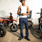 CULTUREWISE TWO STROKE SAINTS PANTALONES FLARE RAW DENIM JEAN AZUL