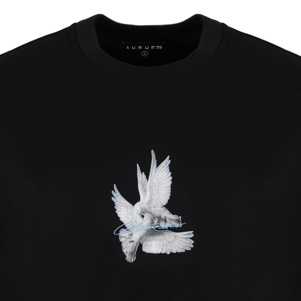AURUM METROPOLIS III PIGEONS 2.0 CAMISETA SEMI OVERSIZED NEGRA