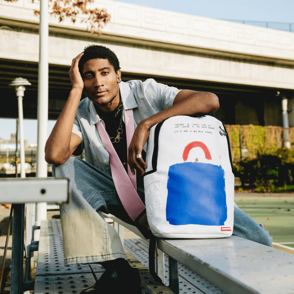 MORRAL SPRAYGROUND KEITH HARING BIG BLUE PURSE ART BACKPACK
