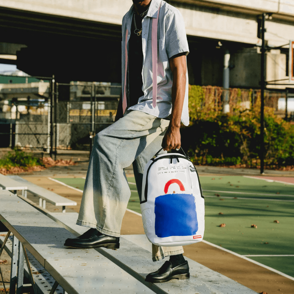 MORRAL SPRAYGROUND KEITH HARING BIG BLUE PURSE ART BACKPACK