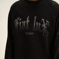 AP CROWN FIAT LUX SANCTUS BLACK PULLOVER MANGA LARGA OVERSIZE NEGRO