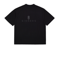 SINNERS FW25 RHINESTONE LOGO CAMISETA OVERSIZE NEGRA