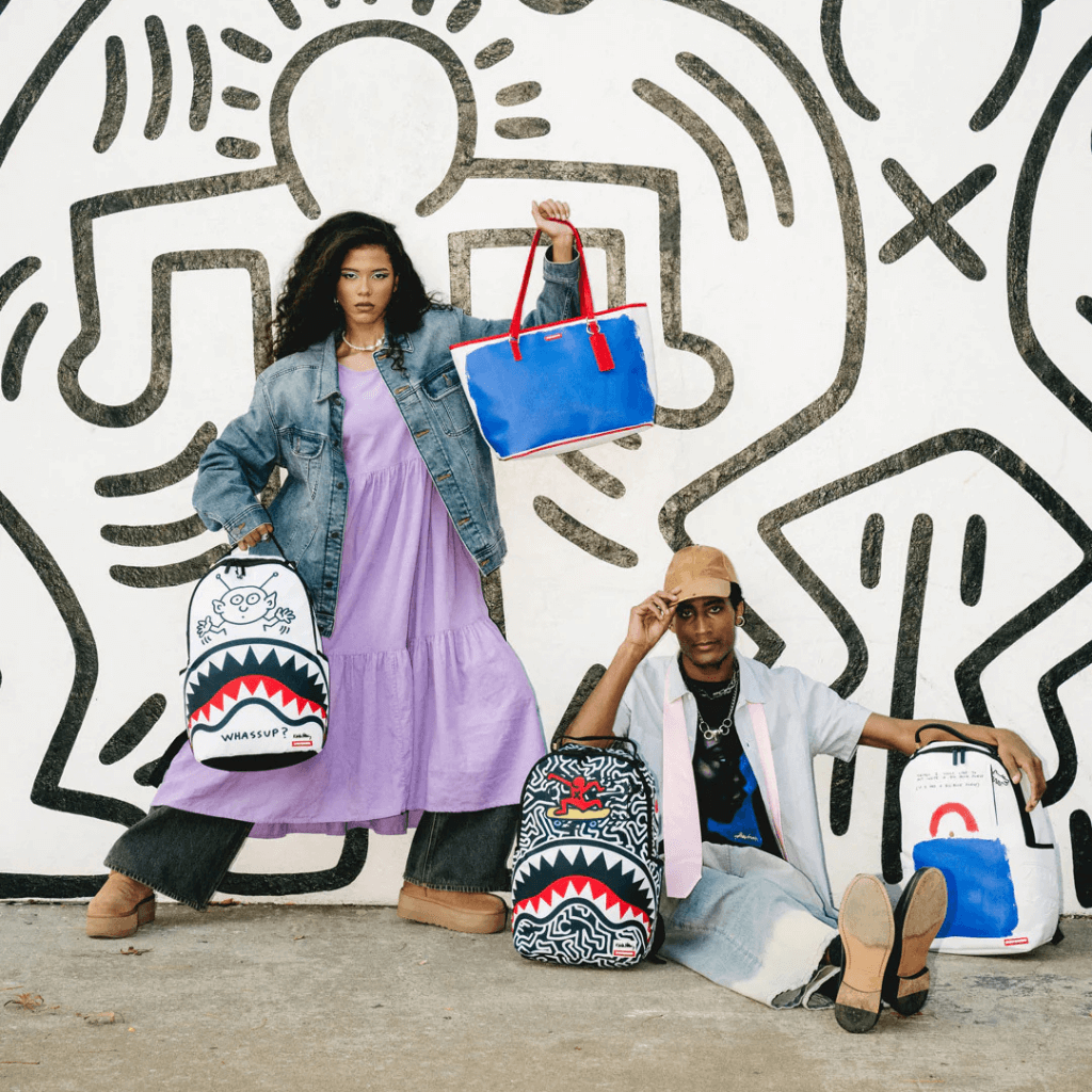 MORRAL SPRAYGROUND KEITH HARING BIG BLUE PURSE ART BACKPACK