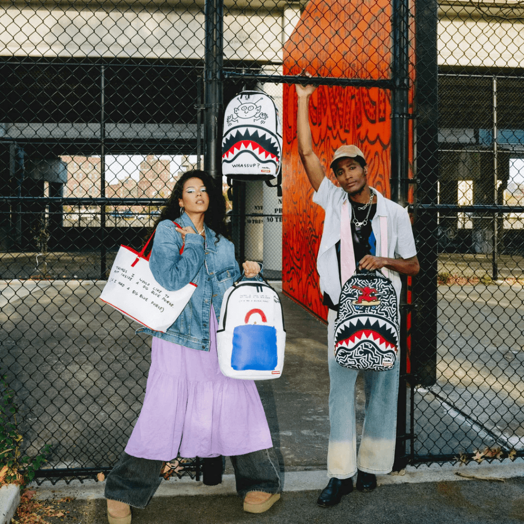 MORRAL SPRAYGROUND KEITH HARING BIG BLUE PURSE ART BACKPACK