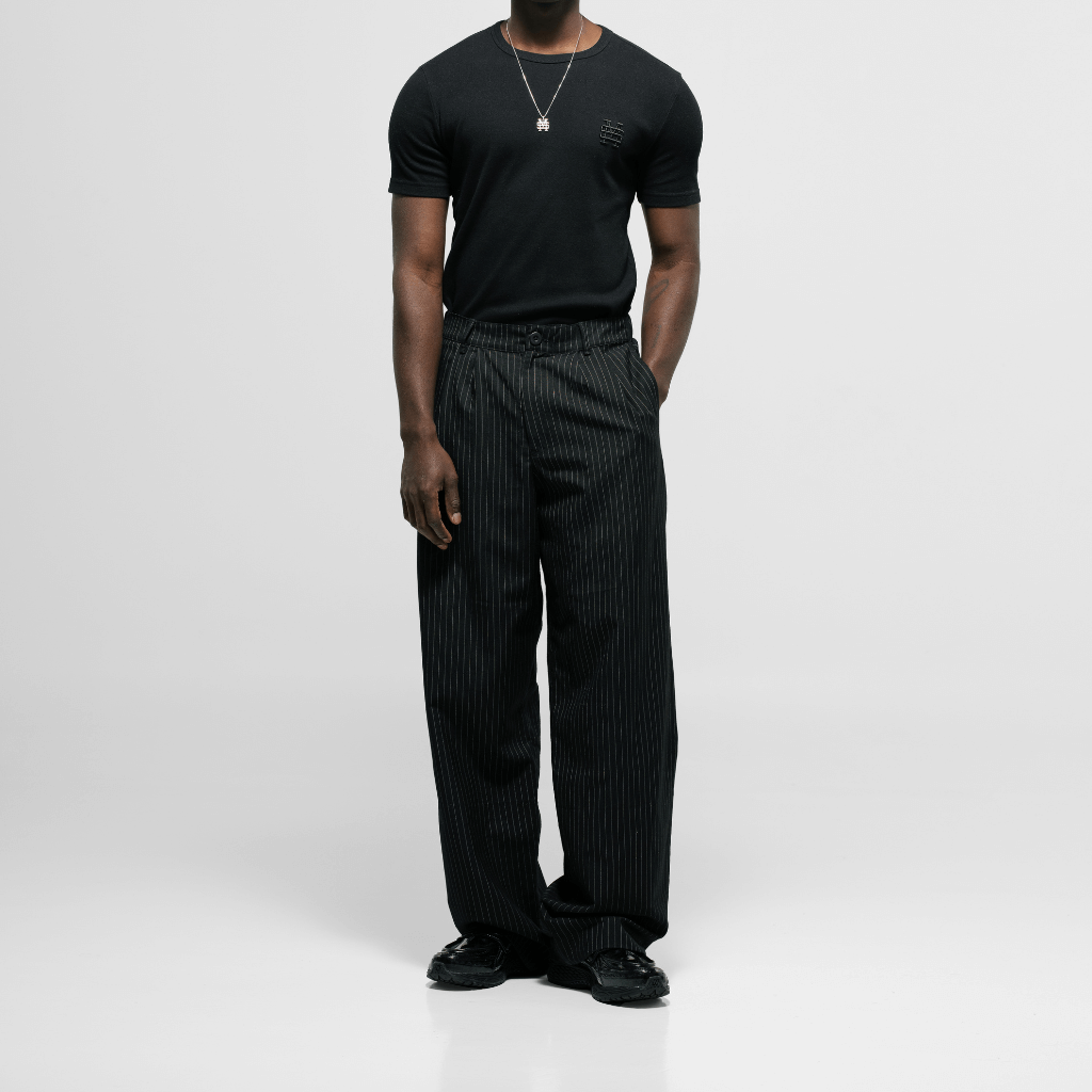 MONOIC TUTTO BENE 2 STRIPED PANTALON TROUSER NEGRO OSCURO