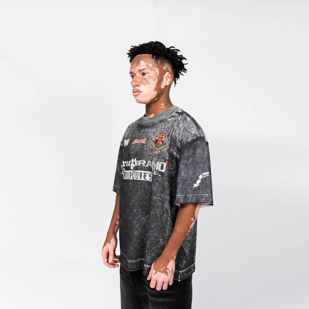 CREEP BRAND RELIQUIES NOIR CAMISETA OVERSIZE GRIS OSCURA