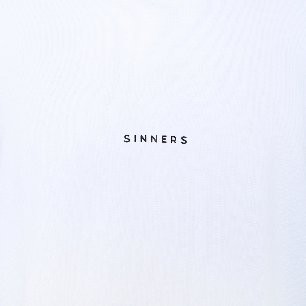 SINNERS GARMENTS LOGO CAMISETA OVERSIZE BLANCA