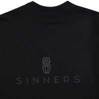 SINNERS FW25 RHINESTONE LOGO CAMISETA OVERSIZE NEGRA