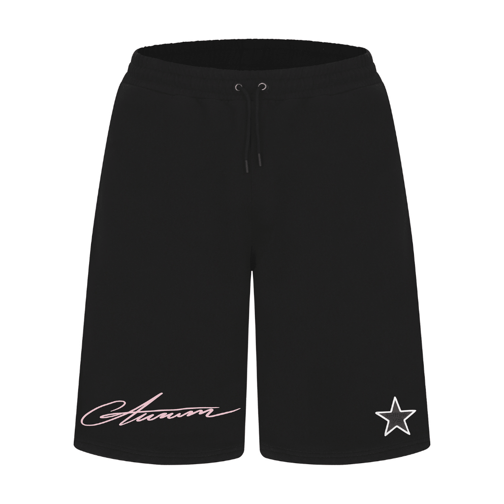 AURUM STARS I A79 BLACK & PINK SHORT LOOSE FIT NEGRO