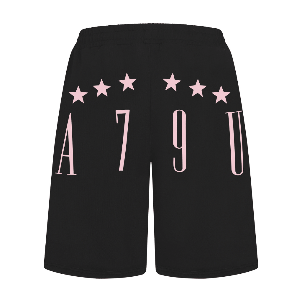 AURUM STARS I A79 BLACK & PINK SHORT LOOSE FIT NEGRO