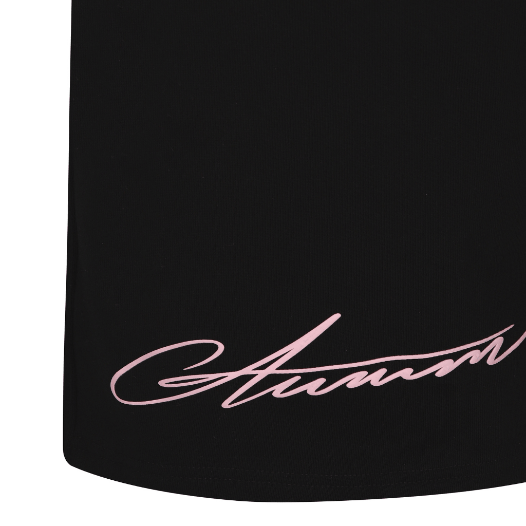 AURUM STARS I A79 BLACK & PINK SHORT LOOSE FIT NEGRO