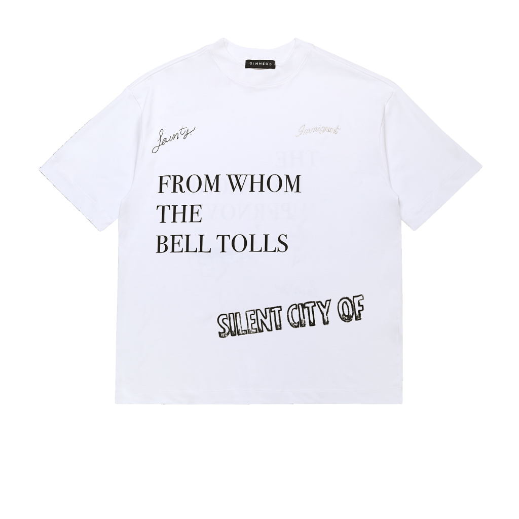 SINNERS FW25 CHAMPAGNE CAMISETA OVERSIZE BLANCA