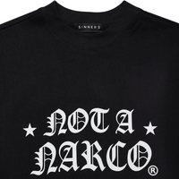 SINNERS NOT A NARCO STAR CAMISETA OVERSIZED NEGRA