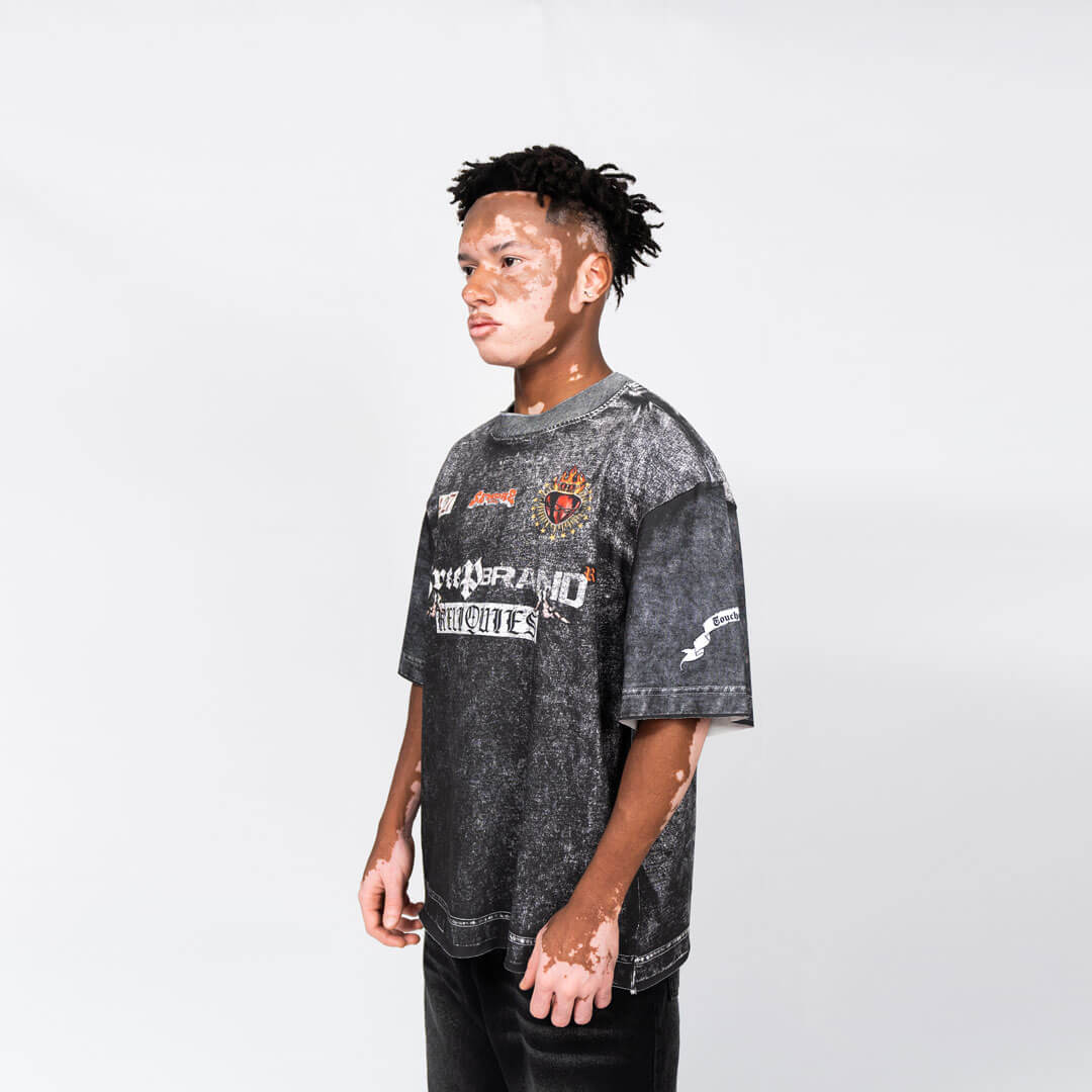 CREEP BRAND RELIQUIES NOIR CAMISETA OVERSIZE GRIS OSCURA