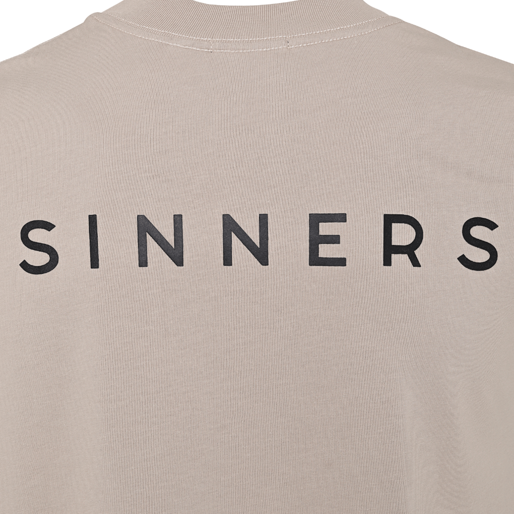 SINNERS LOGO CAMISETA OVERSIZE BEIGE