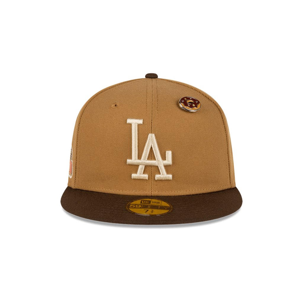 NEW ERA 59FIFTY MLB LOS ANGELES DODGERS DOUGHNUT PIN GORRA CERRADA BEIGE