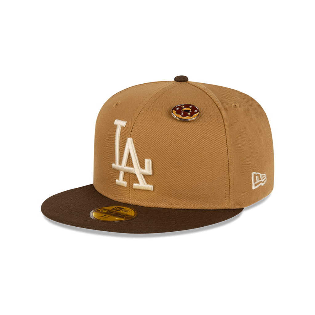 NEW ERA 59FIFTY MLB LOS ANGELES DODGERS DOUGHNUT PIN GORRA CERRADA BEIGE