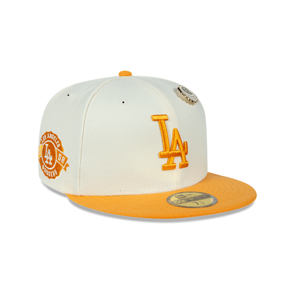 NEW ERA 59FIFTY MLB LOS ANGELES DODGERS BEERPACK PIN GORRA CERRADA BEIGE