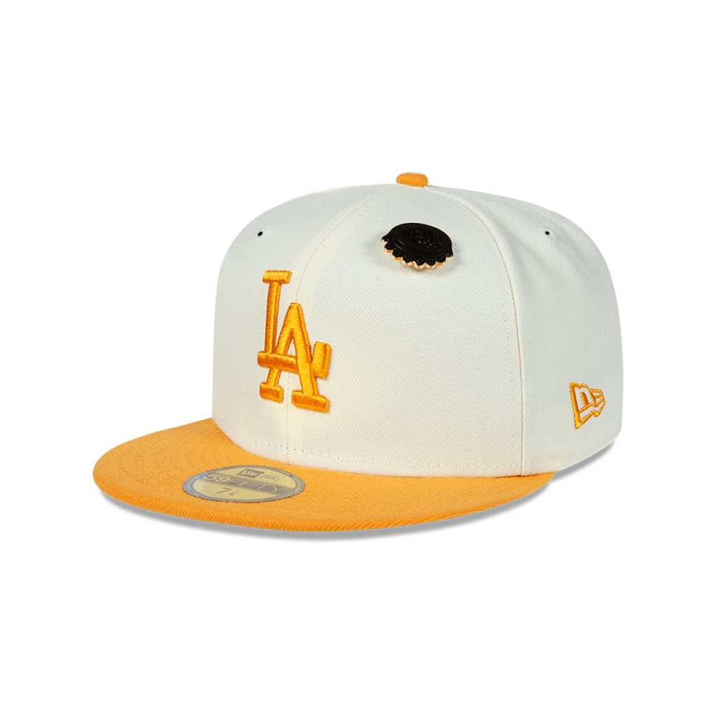 NEW ERA 59FIFTY MLB LOS ANGELES DODGERS BEERPACK PIN GORRA CERRADA BEIGE