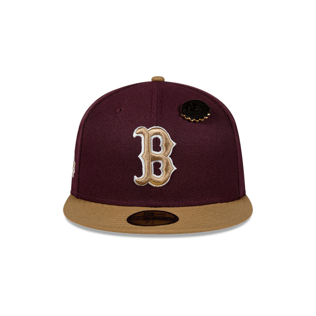 NEW ERA 59FIFTY MLB BOSTON RED SOX BEERPACK PIN GORRA CERRADA VINOTINTO