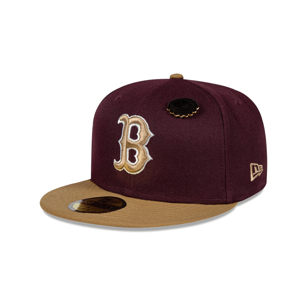 NEW ERA 59FIFTY MLB BOSTON RED SOX BEERPACK PIN GORRA CERRADA VINOTINTO