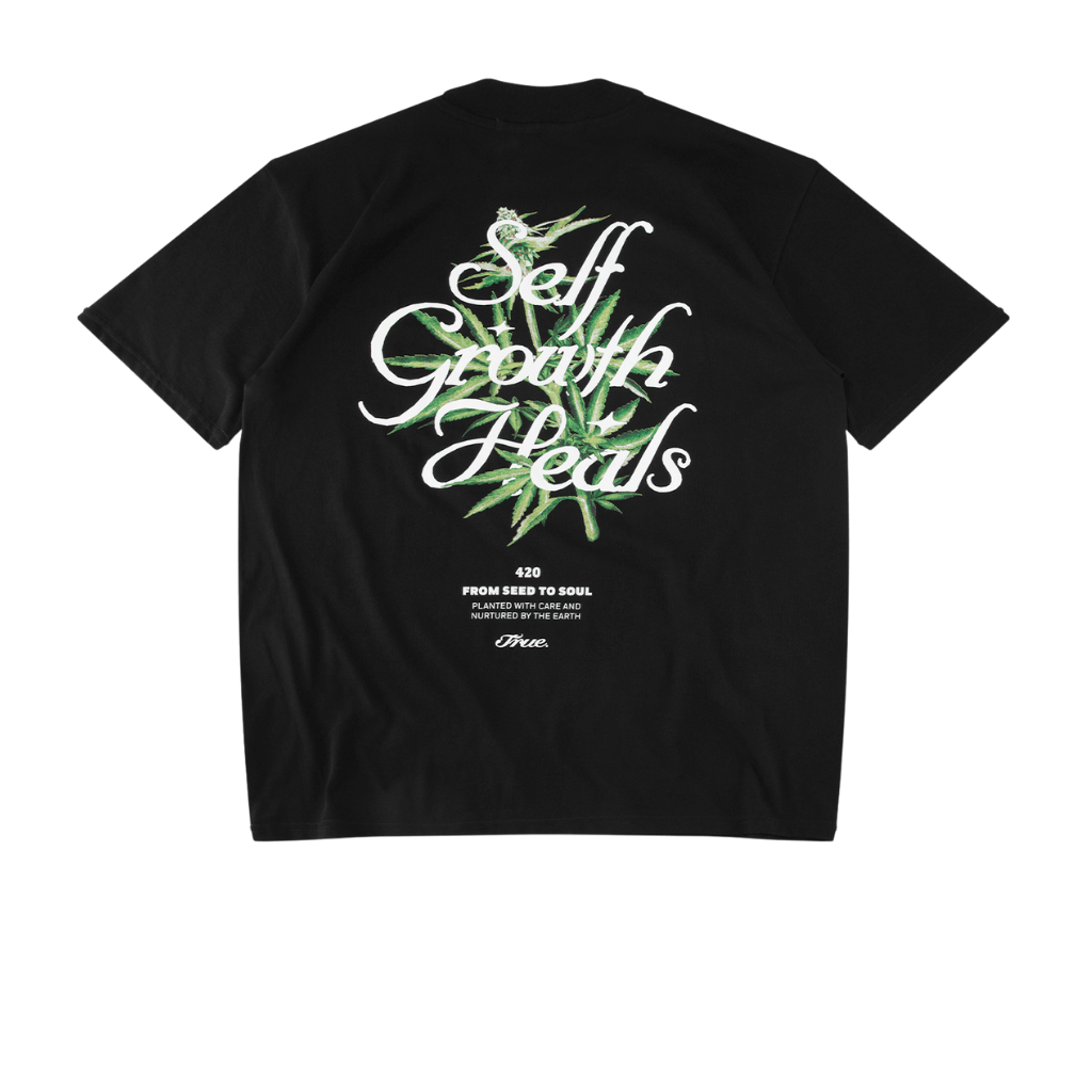 TRUE 420 SELF GROWTH CAMISETA OVERSIZE NEGRA