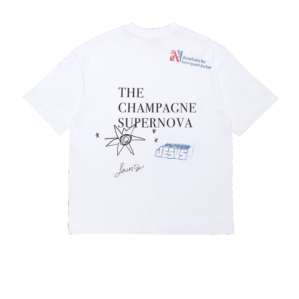 SINNERS FW25 CHAMPAGNE CAMISETA OVERSIZE BLANCA