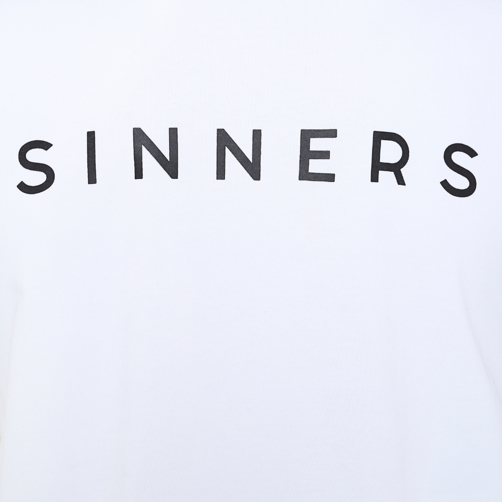 SINNERS GARMENTS LOGO CAMISETA OVERSIZE BLANCA