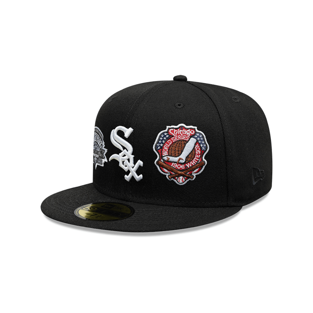 NEW ERA 59FIFTY MLB CHICAGO WHITE SOX MANY PATCH GORRA CERRADA NEGRA