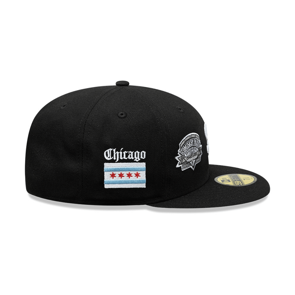 NEW ERA 59FIFTY MLB CHICAGO WHITE SOX MANY PATCH GORRA CERRADA NEGRA