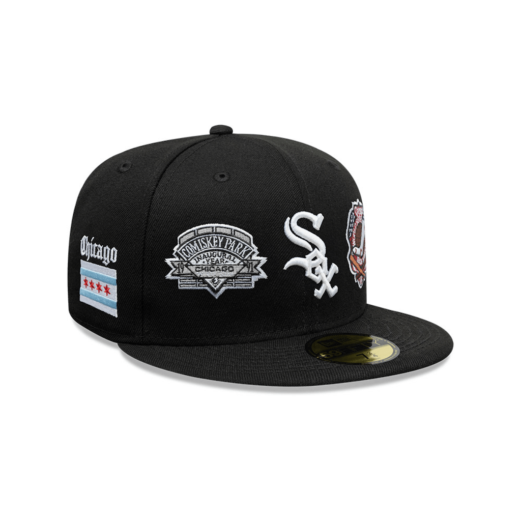 NEW ERA 59FIFTY MLB CHICAGO WHITE SOX MANY PATCH GORRA CERRADA NEGRA