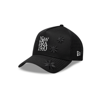 NEW ERA 9FORTY  NE FLOWER EMBORIDERY CAMIONERA GORRA AJUSTABLE NEGRA
