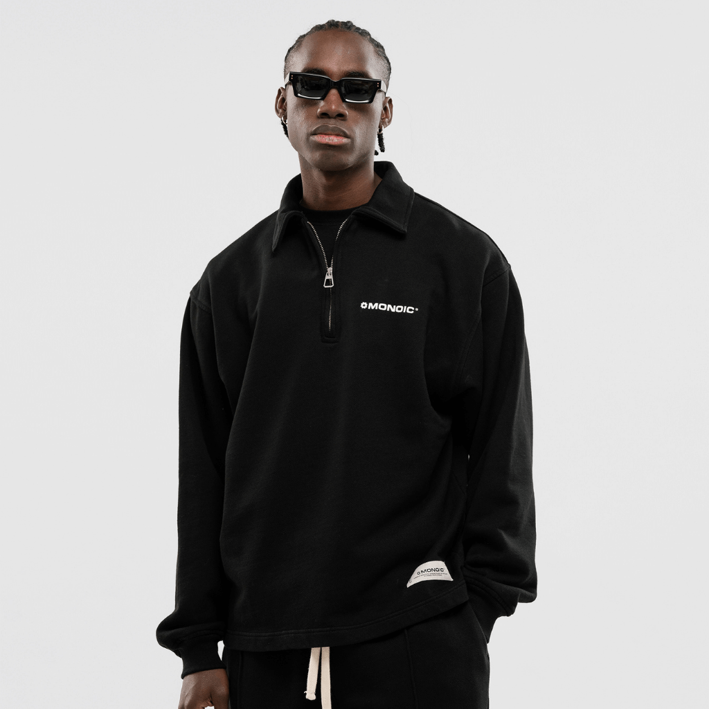 MONOIC TIMELESS V2 SACO QUARTER ZIP OVERSIZED NEGRO