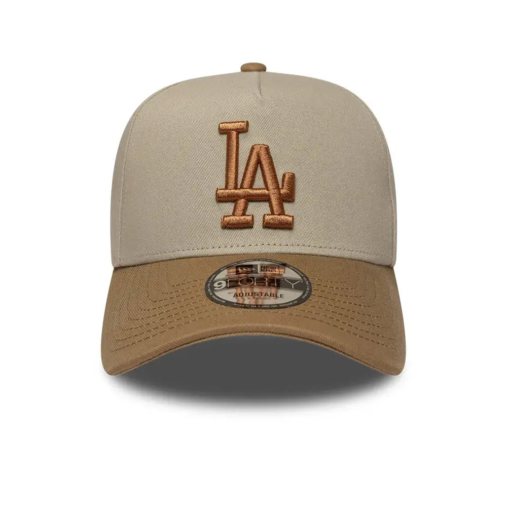 NEW ERA 9FORTY A-FRAME MLB LOS ANGELES DODGERS MOCHA MOUSSE GORRA AJUSTABLE BEIGE