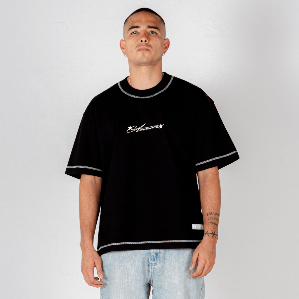 AURUM RACING STARS CAMISETA SIGNATURE RACING SEAMS NEGRA