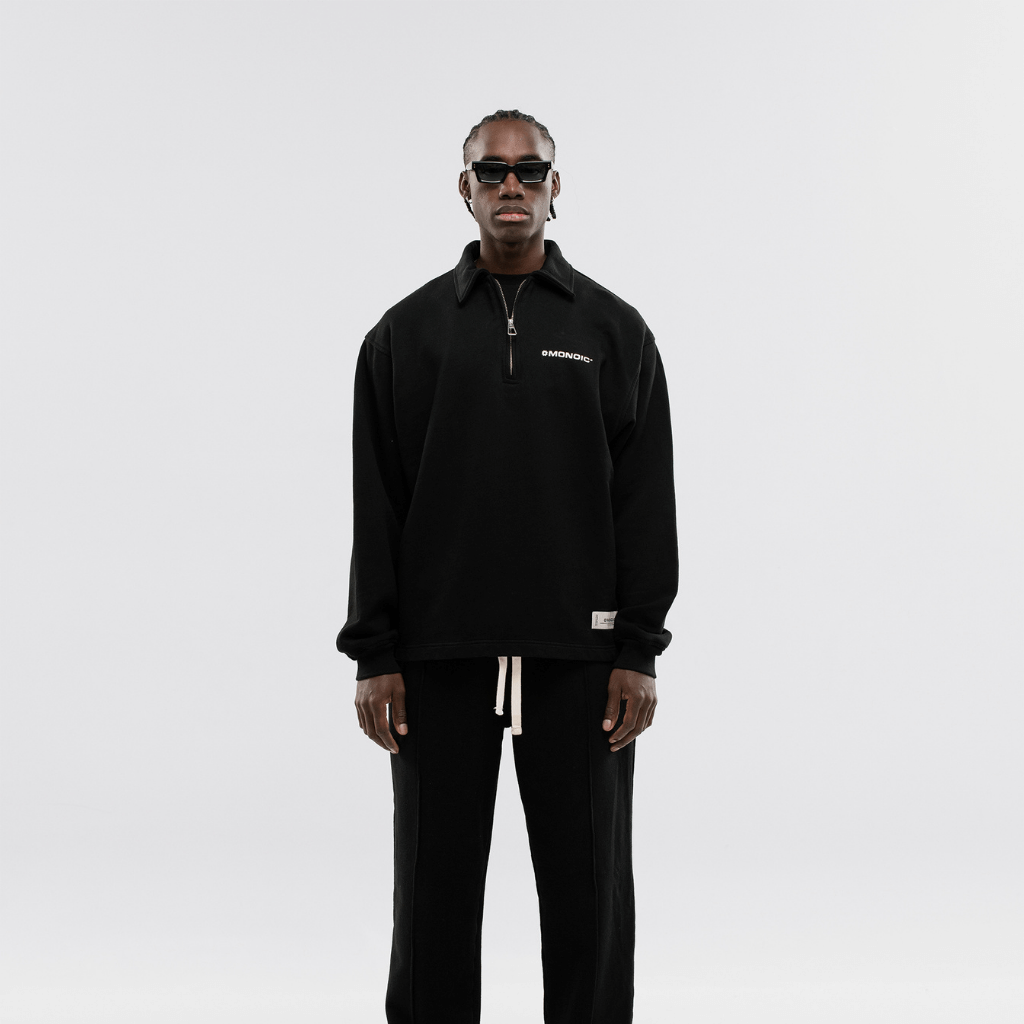 MONOIC TIMELESS V2 SACO QUARTER ZIP OVERSIZED NEGRO