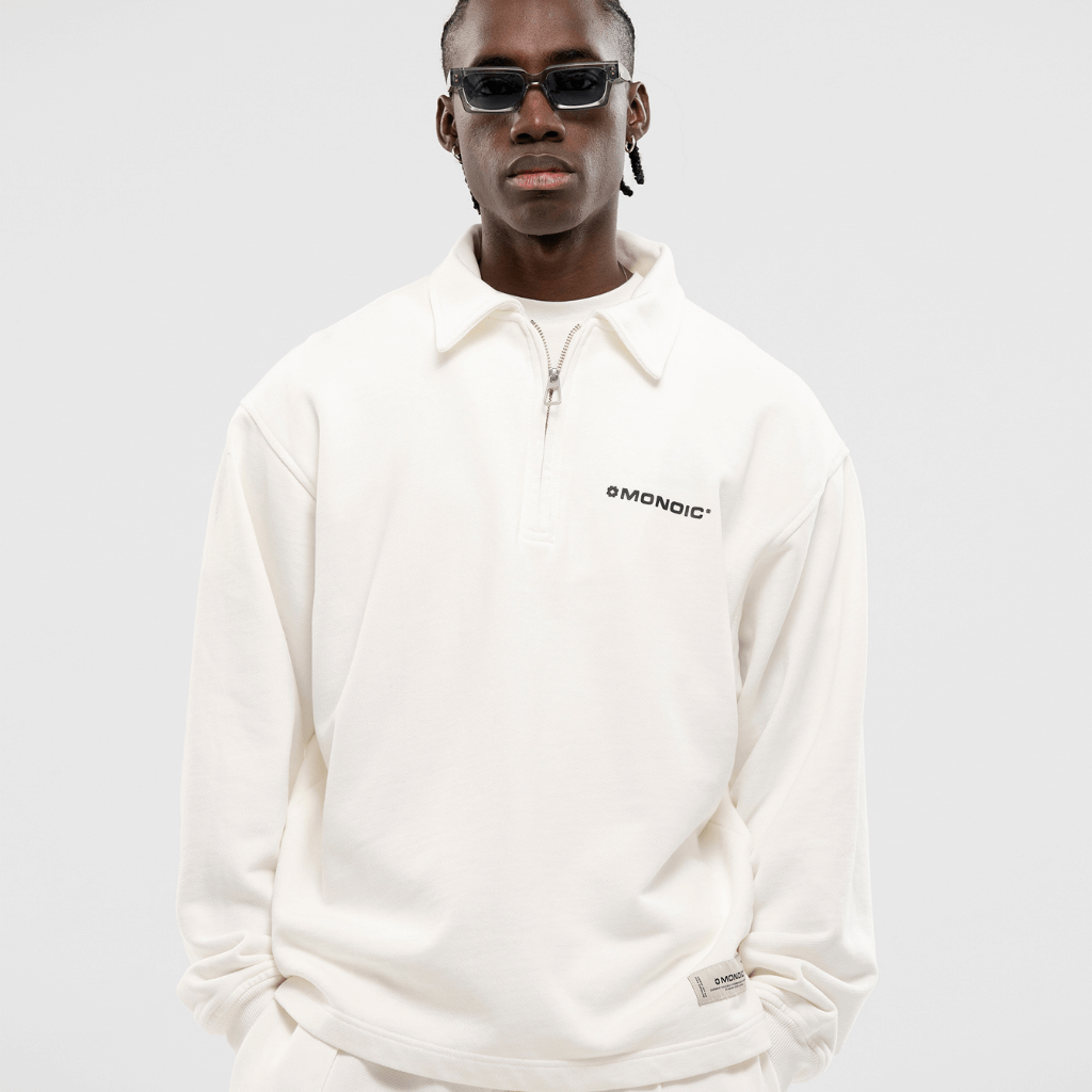 MONOIC TIMELESS V2 SACO QUARTER ZIP OVERSIZED BLANCO