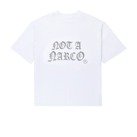 SINNERS NOT A NARCO CAMISETA BOXY BLANCA