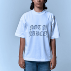 SINNERS NOT A NARCO CAMISETA BOXY BLANCA